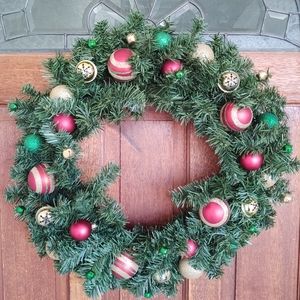 Red, Green and Gold Christmas Wreath